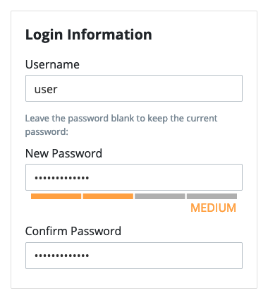 ProcessMaker password change