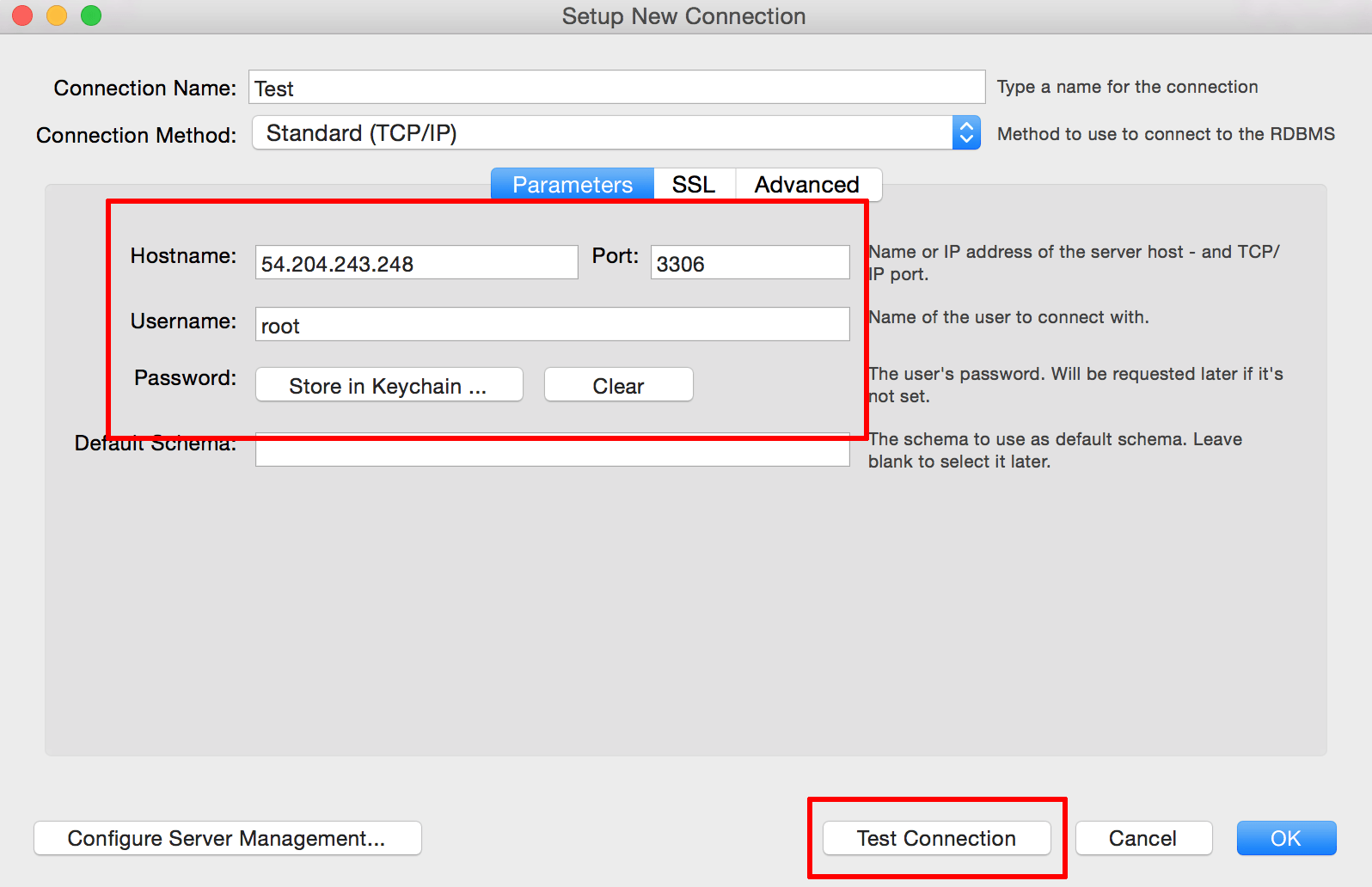 mysql workbench connect to online database