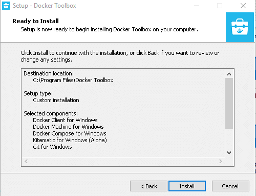 Install Docker Toolbox In Windows