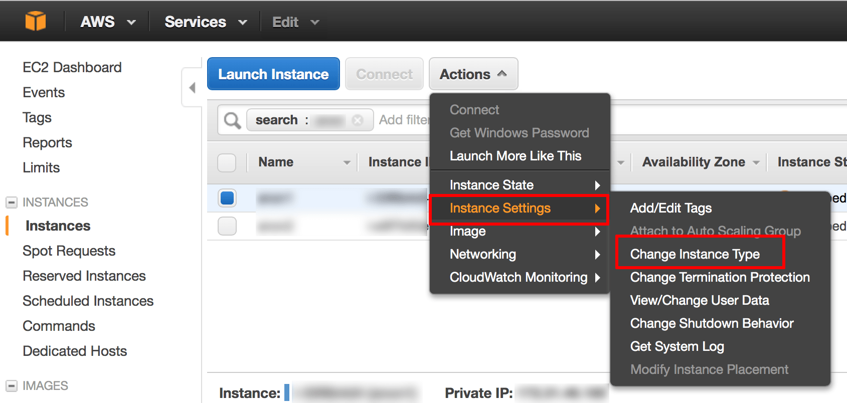 Modify The Aws Instance Type Or Cpu Memory Configuration