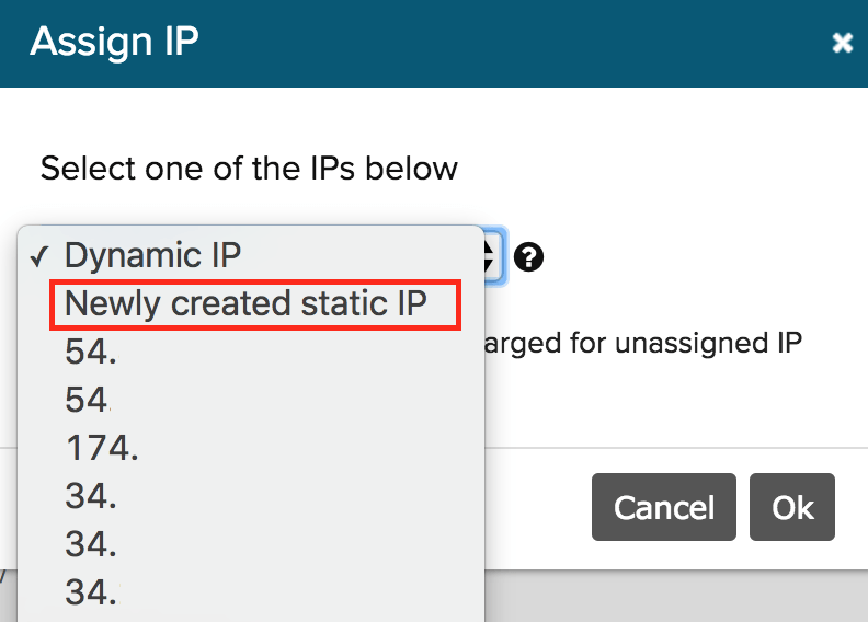 Server static IP address configuration