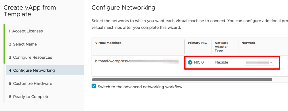 Configure networks for vApp in vCloud Director